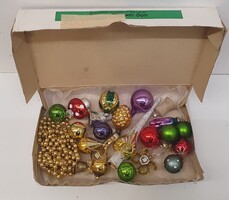 Karácsonyfadísz csomag  régi szaloncukros dobozban