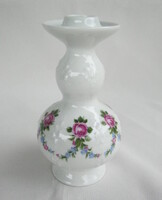 Wallendorf porcelán virágos gyertyatartó