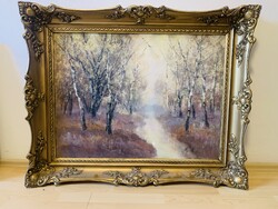 ELADÓ KÉZDI-KOVÁCS LÁSZLÓ GYÖNYÖRŰ NYÍRFÁS ERDŐ FESTMÉNYE A MŰVÉSZ AJÁNLÁSÁVAL!!!