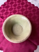 Antik néprajzi mély cserép tányér 22 cm.