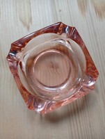 Art deco hamutartó lazac színű üvegből