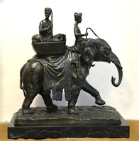 Elefántos bronz szobor "Fratin" jelzéssel