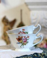 Haas & Czjzek Schlaggenwald 2 db csodaszép porcelán teás csésze egyben