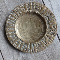Pazar régi domborműves réz tálka (12,5 cm)