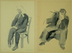 Berenczné Saár Zsuzsanna : Ülő nő és ülő férfi