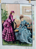 Gobelin hímzéssel készült kép, keret nélkül