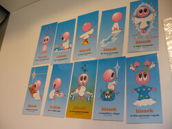 Retro 10 db HISZEK kártya Mariarosa Guerrini apáca rajzaival