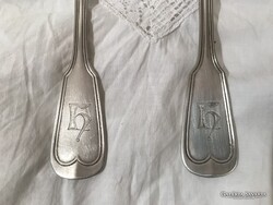 KANÁL - 2 db - EZÜSTÖZÖTT - JELZETT - MONOGRAMOS - 21,5 x 4,5 cm