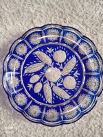 Ólomkristály süteményes kínálódtál kék színű eladó