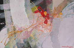 Madarassy György: Virágok piros-sárga-rózsaszínben