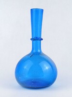1Z107 Régi kék fújtüveg váza 19.5 cm