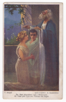 T. Korpal: Szent Péter megáldja Ligia-t és Viniciust - művészi képeslap a XX.sz. elejéről