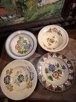 ANTIK ERDÉLYI FESTETT CSERÉP TÁNYÉROK (4DB) EGYBEN