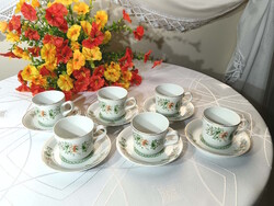 Hollóházi kávés készlet 6 személyre. 1982 évi termék