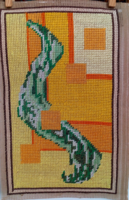 Gobelin hímzéssel készült kép, keret nélkül