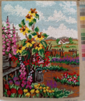 Gobelin hímzéssel készült kép, keret nélkül