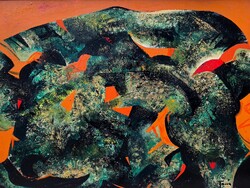 Tamás Ervin ( 1922 - 1996 ) Irizáló kompozíció, 60-as évek.