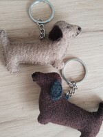 Kézműves,pamutfilc kulcstartó - " tacskók