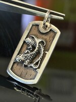 Egyedi, kézi készítésű, ezüst halak Medál