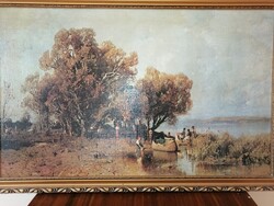 Mészöly Géza: Balatoni halásztanya (reprodukció)