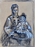 Mattioni Eszter (1902 - 1993) Lányok népviseletben