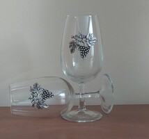 2 darab kristály boros pohár fém rátéttel