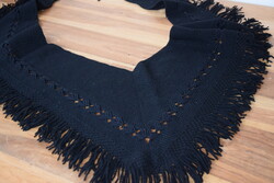 KÜLÖNLEGES Antik régi Berliner népi kendő  cérna népviselet viselet vastag 150 plusz rojt x 40 cm