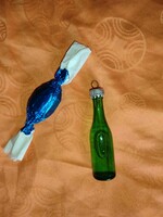 Karácsonyfadísz - boros üveg alkohol folyadék belsővel