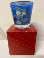 Goebel üveg mécsestartó Monet: Vizililiom motívummal