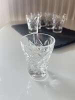 Csiszolt ólomkristály pálinkás pohár készlet – 6 darabos, masszív kivitel