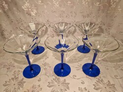 6 darab hibátlan Luminarc Oceane Saphir Martini koktélos pohár kék talpon
