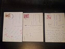 1960-1980, 35 pieces, postcards written by football players and coaches, rare collection!