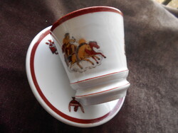 Antik  Alb. Denk.W Wien.Bécsi kávéházi nagyon vastag , súlyos porcelán csésze+ alj