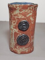 „P. Pusko”. Keramikus művész kerámia váza ALKUDHATÓ