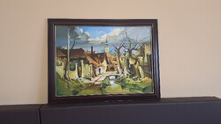 Fassel L'ousa Ferenc: Hegyi Falu - olaj