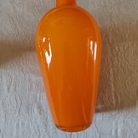 Mid-century fújt üveg váza Atomic Orange, 25 cm