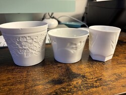 Fehér márkás porcelán kis kaspók