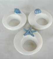 3 db együtt kerámia mécsestartó gyertyatartó tengeri kagyló díszítéssel