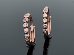 •Pici rosé arany  karika füli, kis és nagylányoknak ,sterling ezüst  925/ - új