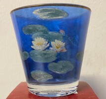Goebel üveg mécsestartó Monet: Vizililiom motívummal
