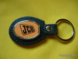 JCB FÉM KULCSTARTÓ BŐR ALAPON