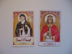 2000 Kártyanaptár Szent Margit és Szent István darabra eladók