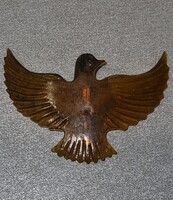 Vintage barna áttetsző madár, galamb bross kitűző