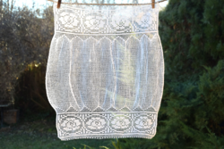 Régi Gyönyörű kézi horgolt vitrázs függöny bézs 58 x 45