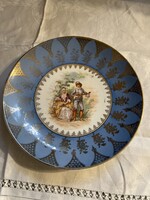 Gyönyörű jelenetes dúsan aranyozott dísztányér, nagy falra is akasztható.