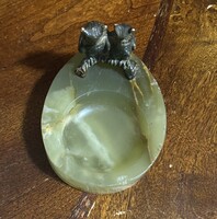 Bécsi bronz bagoly pár ékszertartó