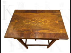 Antik egy fiókos téglalap alakú biedermeier konzolasztal, lerakóasztal