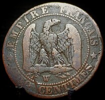 Franciaország 5 centime 1854 Verdejegy "W" - Lille B02E5