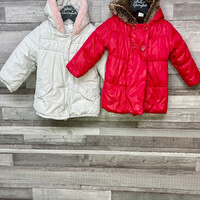 F&F, Babyclub fehér piros kislány kabát szett 92