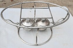 Régebbi ezüstözött spirituszos étel melegítő